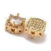 Brass Micro Pave Cubic Zirconia Beads KK-U037-05G-02-2