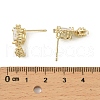 Oval Brass Micro Pave Clear Cubic Zirconia Stud Earring Findings KK-C107-07G-3