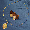 Retro Geometirc Alloy Hollow Pendant Necklace & Stud Earring FS-WGC9651-01-1