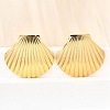 304 Stainless Steel Shell Shape Stud Earrings EJEW-P312-01G-1