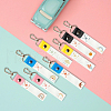 PU Leather & Cotton Name Marker Keychain AJEW-WH0514-011-4