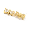 Brass Pave Clear Cubic Zirconia Connector Charms KK-B096-04G-2