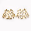 Alloy Open Back Bezel Pendants PALLOY-L203-03G-2