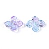 Baking Painted Transparent Glass Bead Caps DGLA-N014-04B-2
