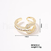 Elegant Geometric Brass Pave Clear Cubic Zirconia Cuff Earrings IE4241-4-1