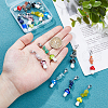 14Pcs 7 Colors Mushroom Handmade Lampwork Pendant Decorations HJEW-FH00070-3