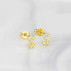 Brass Clear Cubic Zirconia Stud Earrings WGC2A80-19-1