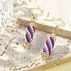 Glass Seed Braided Column Dangle Earrings EJEW-MZ00060-01-2