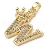 Rack Plating Brass Micro Pave Cubic Zirconia Pendants KK-D535-01W-RS-2