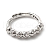 Rack Plating Brass Micro Pave Clear Cubic Zirconia Rings RJEW-E064-13P-2