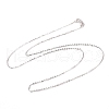 Anti-Tarnish Rhodium Plated 925 Sterling Silver Cable Chains Necklace for Women STER-I021-08A-P-1
