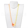 Personalized Two Tone ABS Plastic Cable Chain Necklaces X-NJEW-JN02825-02-4