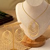 Oval Alloy Pendant Necklaces & Dangle Earrings Sets FS-WG130B3-01-2
