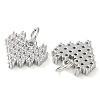 Rack Plating Brass Micro Pave Clear Cubic Zirconia Charms KK-D097-01P-2