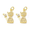 Brass Micro Pave Cubic Zirconia Pendants KK-E068-VB314-2