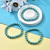 Natural Howlite Bead Stretch Bracelets X-BJEW-K212-B-011-1