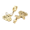 Left and Right Butterfly 304 Stainless Steel Shell Dangle Earrings EJEW-L283-067G-2