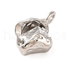 Brass Pave Clear Cubic Zirconia Pendants KK-Z051-01P-03-2
