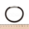 Ion Plating(IP) Braided Leather Cord Bracelets for Men BJEW-Z081-09-5