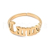 Ion Plating(IP) 304 Stainless Steel Constellation Open Cuff Ring for Women RJEW-C097-01G-08-2