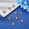 9Pcs 3 Style Brass Micro Pave Clear Cubic Zirconia Pendants ZIRC-SZ0003-44-3