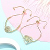 Mother's Day Brass Micro Pave Cubic Zirconia Silder Bracelets for Women BJEW-S158-01G-A-1