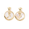 Brass Shell Pendants KK-E068-VC132-2
