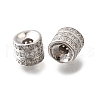 925 Sterling Silver Micro Pave Clear Cubic Zirconia Beads STER-F061-03B-P-1