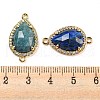 Natural Mixed Gemstone Faceted Teardrop Connector Charms G-M431-03G-3