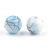 Drawbench & Baking Painted Glass Beads Strands GLAA-S176-16mm-07-1