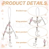 Alloy & Acrylic Mobile Straps HJEW-GO00063-3