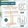   1 Set 3 T-Bar Pine Wood Jewelry Organizer DIY-PH0022-94-2