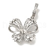Brass Micro Pave Clear Cubic Zirconia European Dangle Charms Bails KK-K388-66P-1