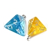 4 Facets Transparent Resin Pendants RESI-S021-01A-2