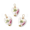 Handmade Printed Porcelain Pendants PALLOY-JF03972-1