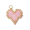 MIYUKI Delica Glas Seed Beaded Heart Pendants PALLOY-MZ00701-01-3
