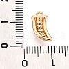 Brass Micro Pave Clear Cubic Zirconia Pendants KK-T075-04G-3