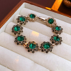 Alloy Rhinestone Flower Link Bracelets for Women WGB743E-03-2