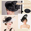 Linen Mini Hat Fascinator Base AJEW-WH0561-32A-6