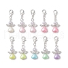 Heart Angel ABS Plastic & Acrylic Imitation Pearl Pendant Decorations HJEW-JM03160-01-2