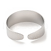 Non-Tarnish 304 Stainless Steel Textured Cuff Bangles for Women BJEW-L682-016P-2