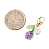 Sunflower Bud Acrylic Glass Seed Beaded Pendant Decorations HJEW-MZ00229-03-3