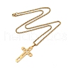 201 Stainless Steel Religion Pendant Box Chain Necklaces for Women NJEW-U018-02G-01-2