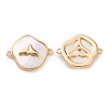 Natural Shell Connector Charms KK-A183-44G-2