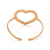 Ion Plating(IP) 304 Stainless Steel Open Heart Cuff Ring for Women RJEW-C025-23G-3