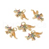 Rack Plating Brass Micro Pave Colorful Cubic Zirconia Pendants ZIRC-C040-48C-G-4