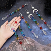 SUNNYCLUE 6Pcs 2 Style Electroplate Octagon Glass Beaded Pendant Decorations HJEW-SC0001-32-3