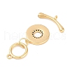 Brass Micro Pave Clear Cubic Zirconia Toggle Clasps KK-K391-26G-3