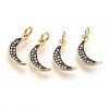 Brass Micro Pave Cubic Zirconia Charms ZIRC-G150-12A-1