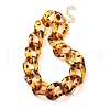 Leopard Print Acrylic Chunky Curb Chain Necklaces for Women NJEW-D313-03-2